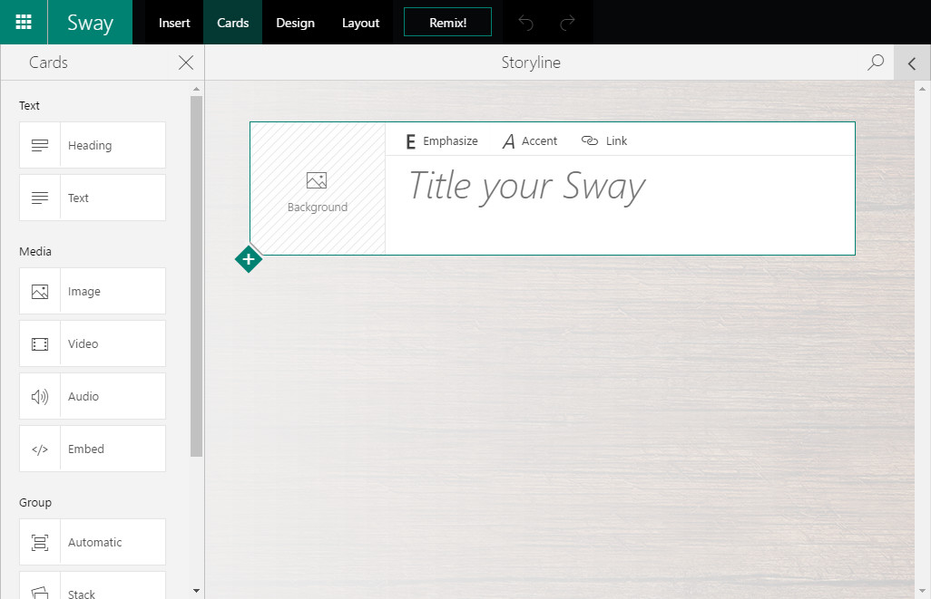 how to use sway presentation